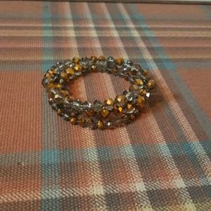 Silver and gold wrap around bracelet